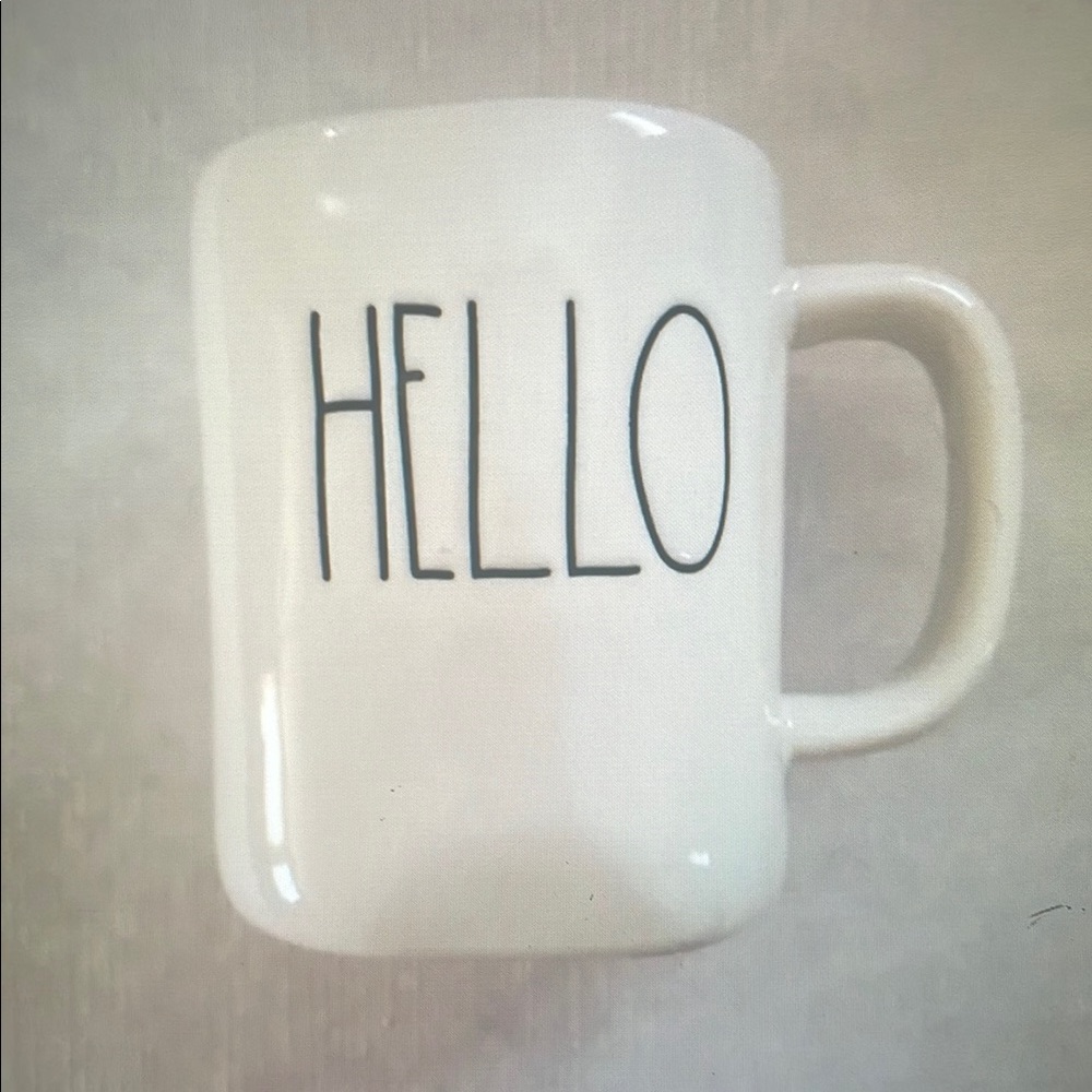 White Ceramic Mug with Black Text